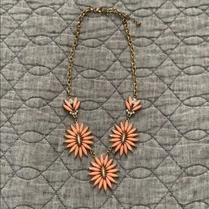 Orange floral statement necklace